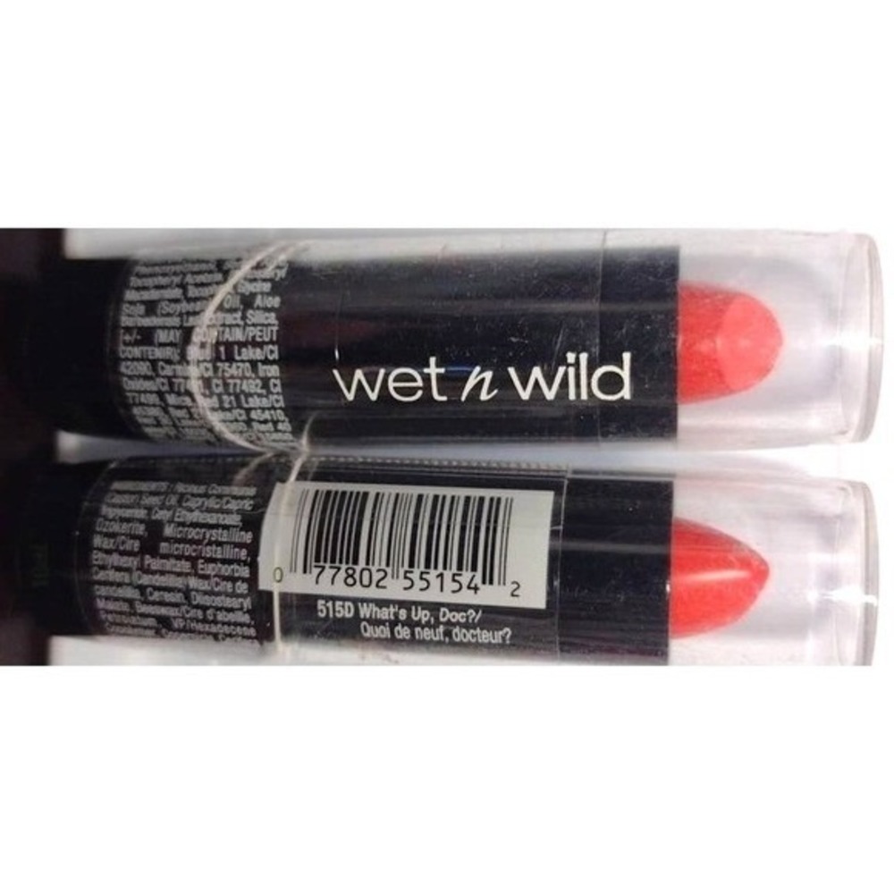 New Wet N Wild Lipstick 515D What's Up Doc Silk Finish Full Size Orange Red